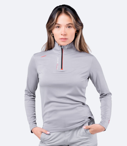 Womens UVActive High Collar 1/4 Zip Top - Grey