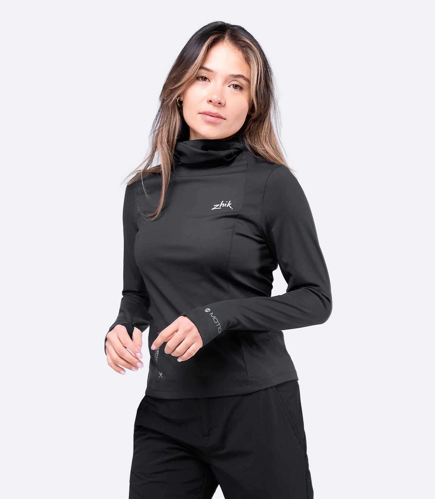 Womens Black ZhikMotion Hooded Top