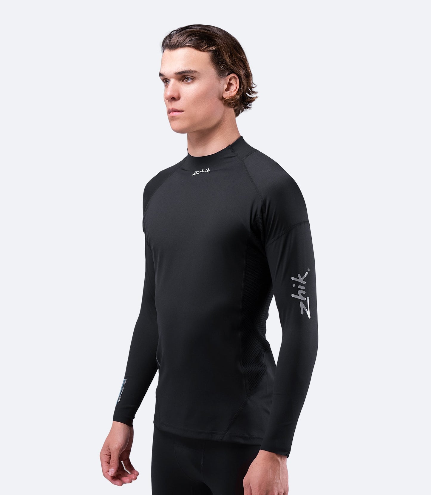 Mens Black Eco Spandex Long Sleeve Top
