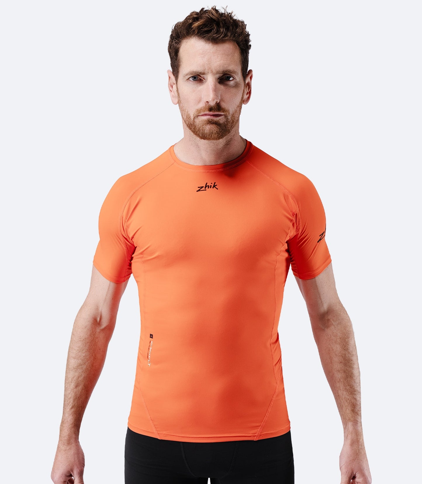 Mens Eco Spandex LT Short Sleeve Baselayer Top - Flame Red