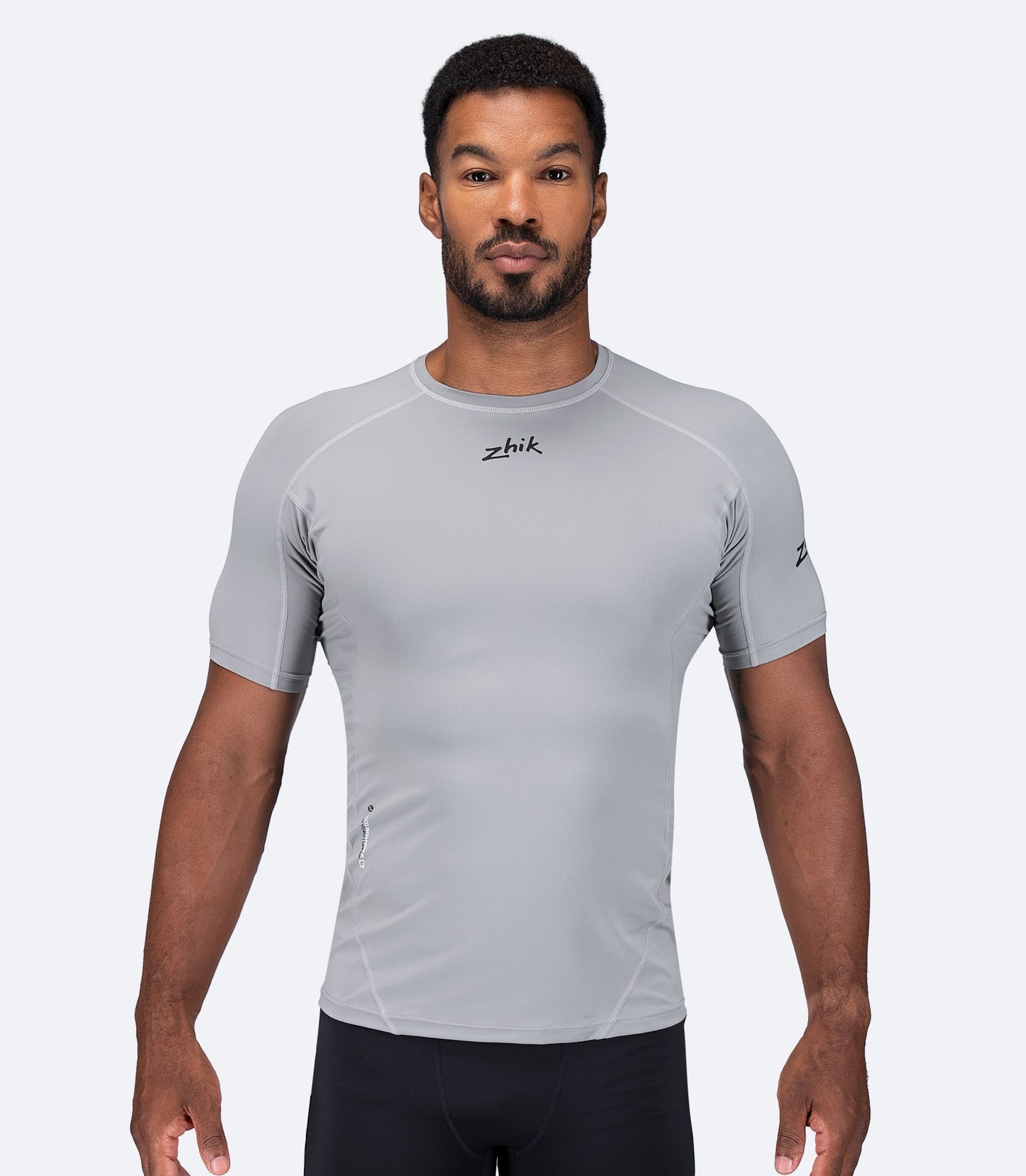 Mens Eco Spandex LT Short Sleeve Baselayer Top - Platinum