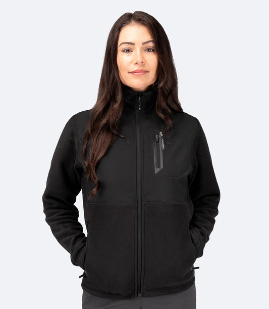 Womens Hybrid Fleece Jacket - Black