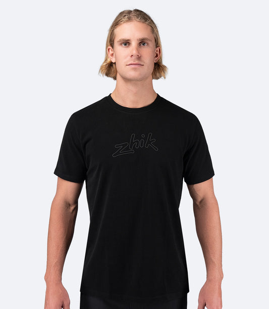 Mens Zhik Logo Cotton T-Shirt - Black