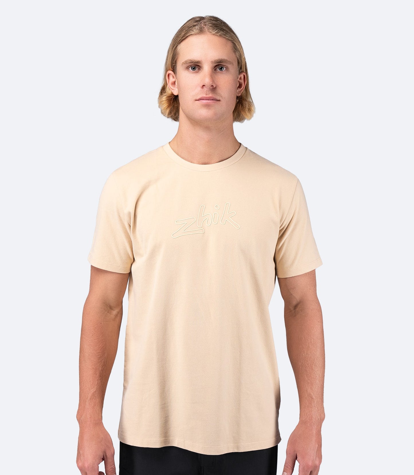 Mens Zhik Logo Cotton T-Shirt - Sand