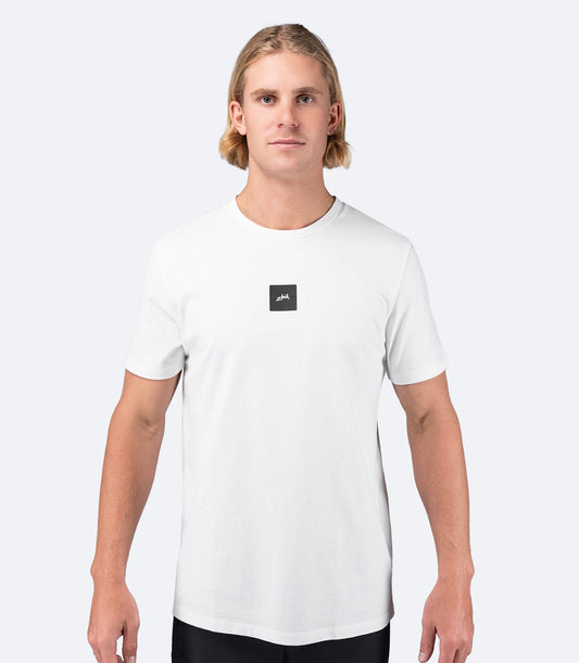 Mens Zhik Block Logo Cotton T-Shirt - White